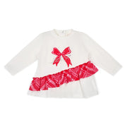 Little A girl's long sleeve white top.