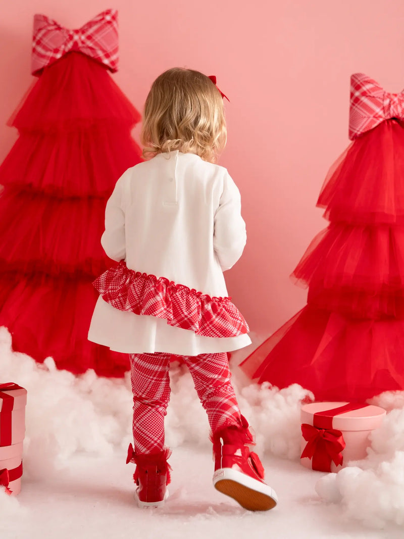 Back of the Little A white kiara leggings set.