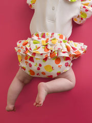 Rear view of the Little A pippa jam pants set.