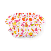 Little A white jam pants printed with colourful summer fruits.