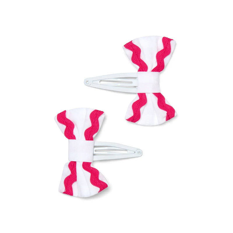 Little A bright white priscilla bow clips - 26214.