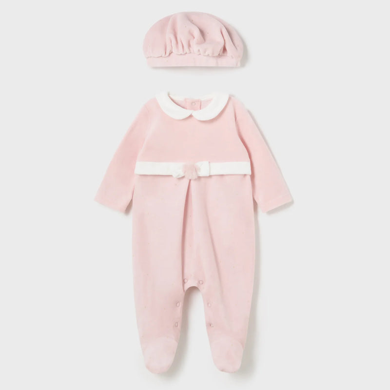 Mayoral pink babygrow & hat - 02782.