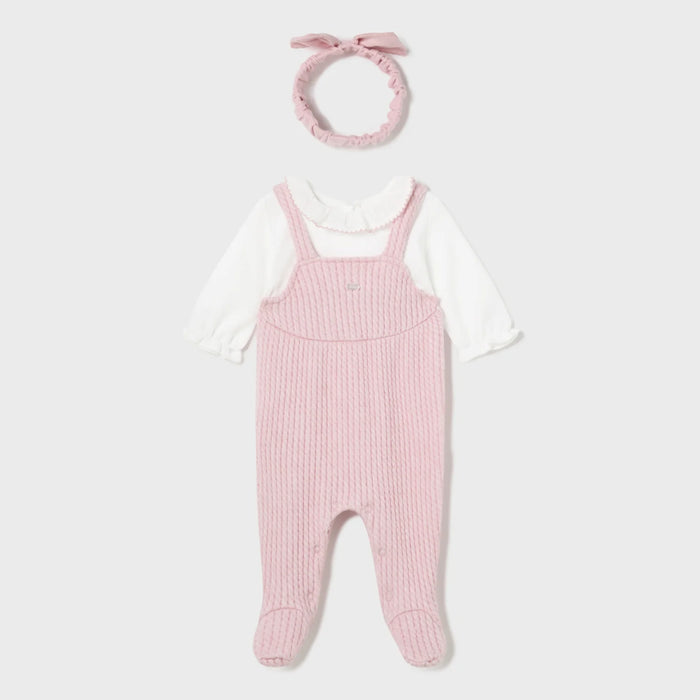 Mayoral pink babygrow & headband - 02602.