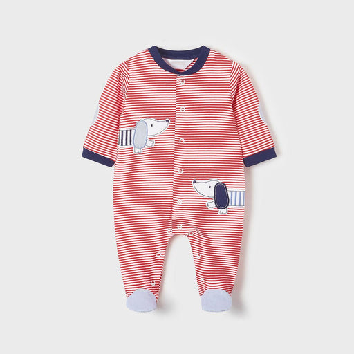 Mayoral boy's red and white striped babygrow