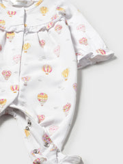 Closer look at the Mayoral balloon babygrow set.