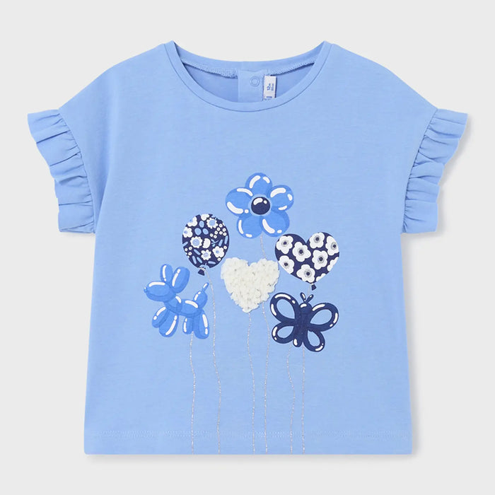 Baby girl's sky blue t-shirt. 