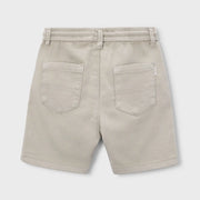 Rear view of the Mayoral beige bermuda shorts.