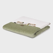 Mayoral blanket with embroidered teddy bears.