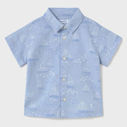 Mayoral blue boat print shirt - 01112.