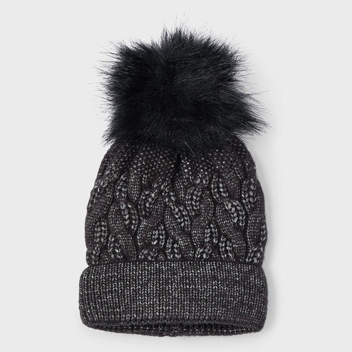 Mayoral girl's black bobble hat - 10834.