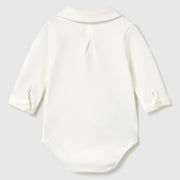 Back of the Mayoral cream bodysuit.