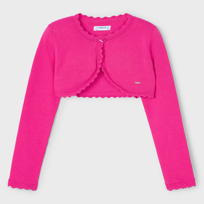 Mayoral girl's pink bolero cardigan - 00320.