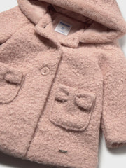 Closer view of the Mayoral boucle coat.