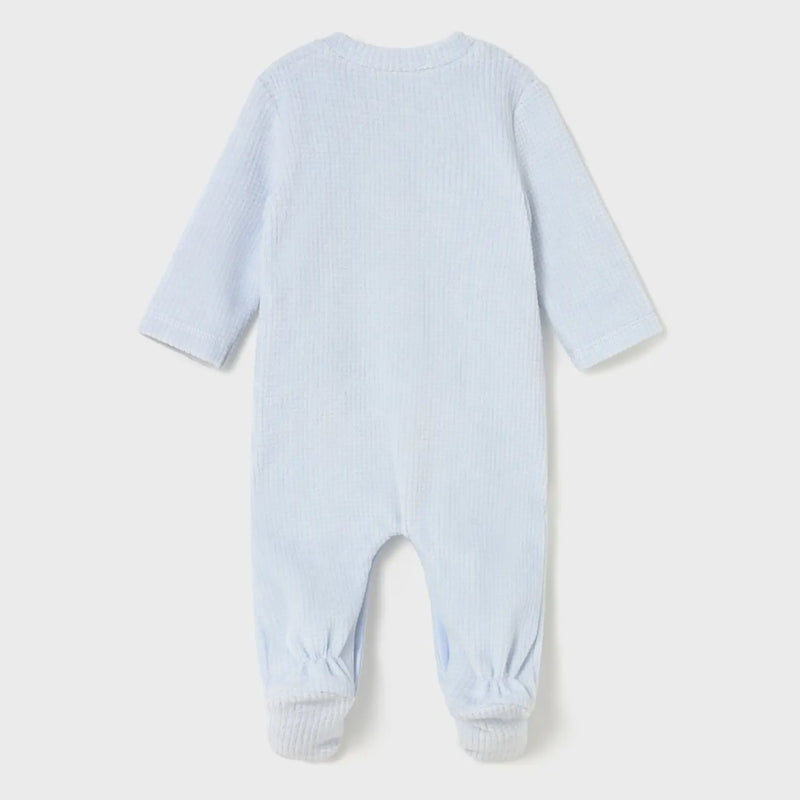 Back of the Mayoral blue bunny babygrow.