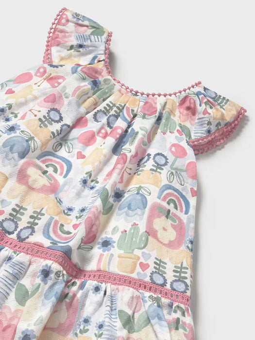 Closer view of the Mayoral cactus print dress.