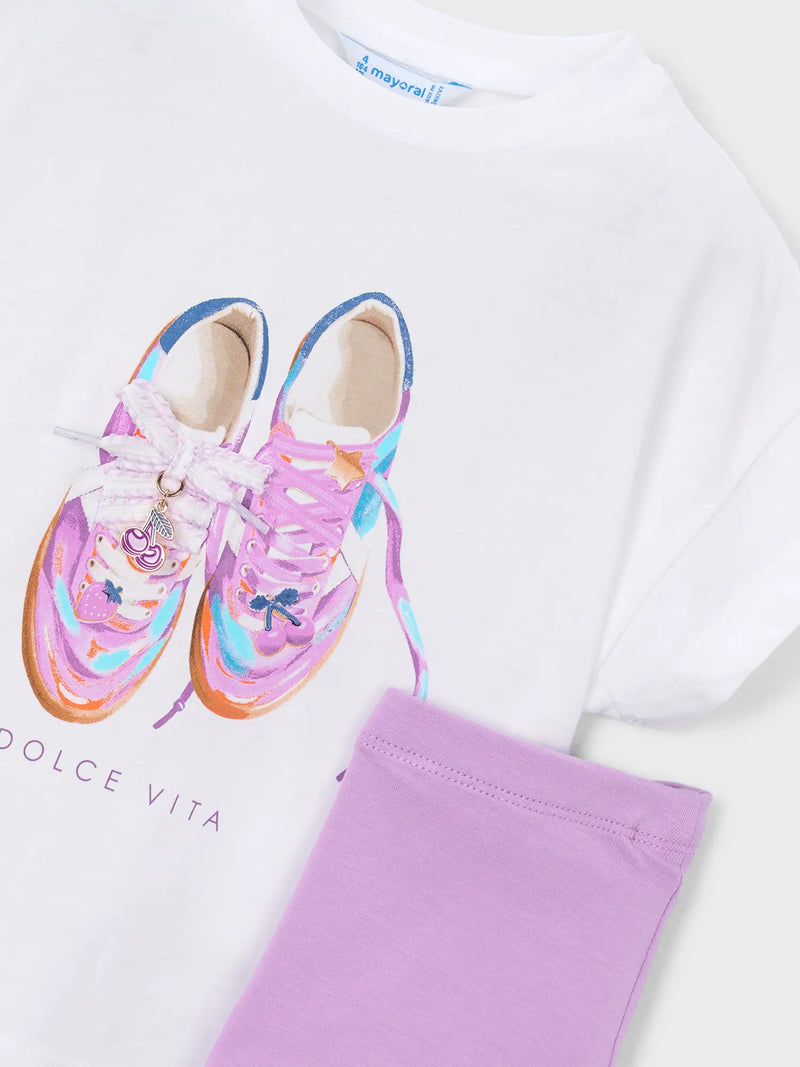 Closer look at the Mayoral capri leggings set.