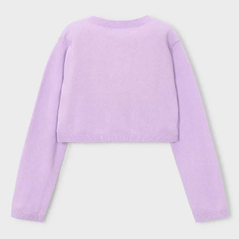 Rear view of the Mayoral cardigan.