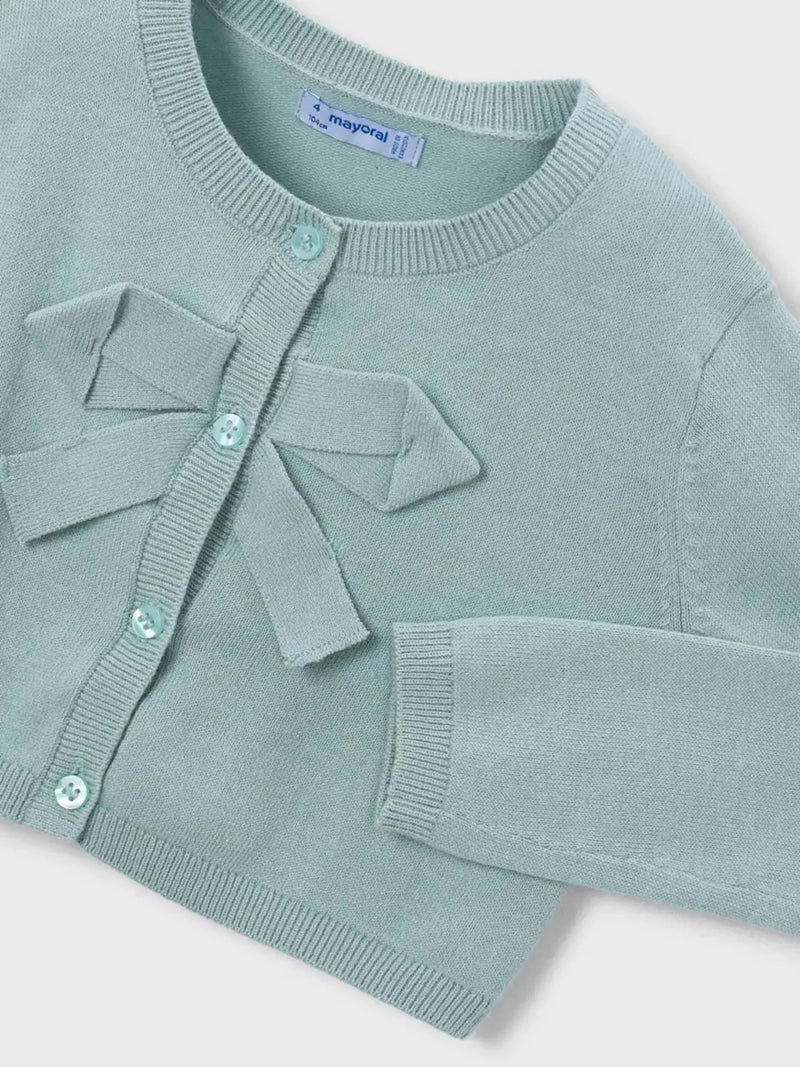 Closer view of the Mayoral cardigan.