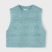 Girl's jade green sleeveless pullover.