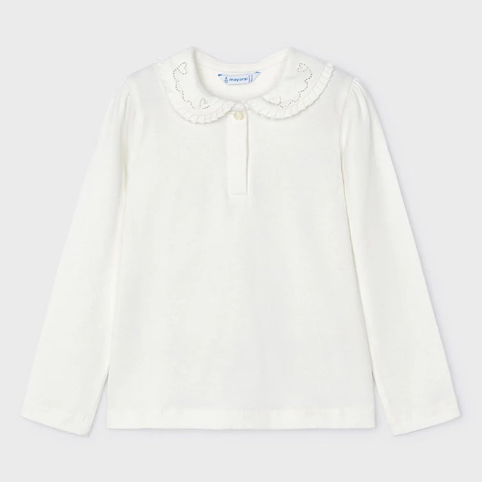 Mayoral long sleeve white top.