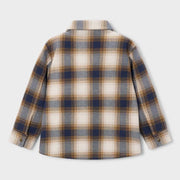 Rear view of the Mayoral boy's checked jacket.