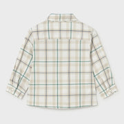 Back of the Mayoral beige checked shirt.