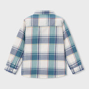 Rear view of the Mayoral boy's checked shirt.