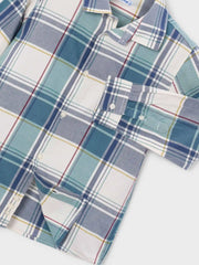 Mayoral shirt with blue and green check pattern.