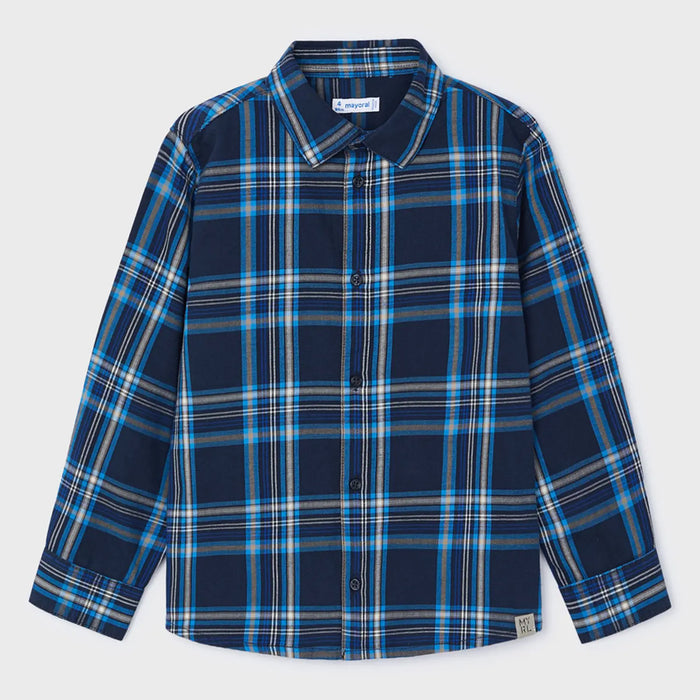 Mayoral boy's blue checked shirt - 04115.