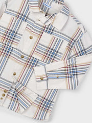 Closer look at the Mayoral checked shirt.