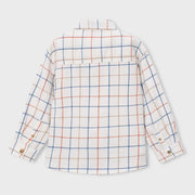 Back of the Mayoral white checked shirt.