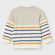Back of the Mayoral beige striped sweater.
