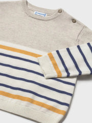 Closer look at the Mayoral striped sweater.
