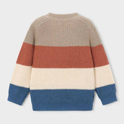 Rear view of the Mayoral colourblock jumper.
