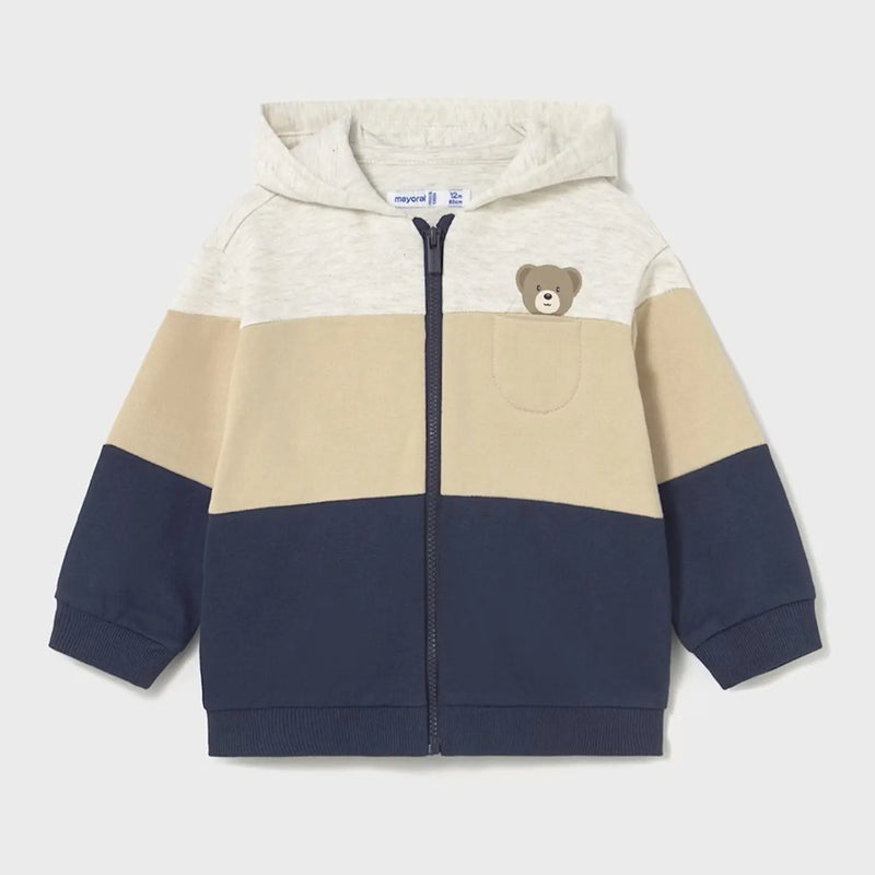 Baby boy's colourblock zip up hoodie.