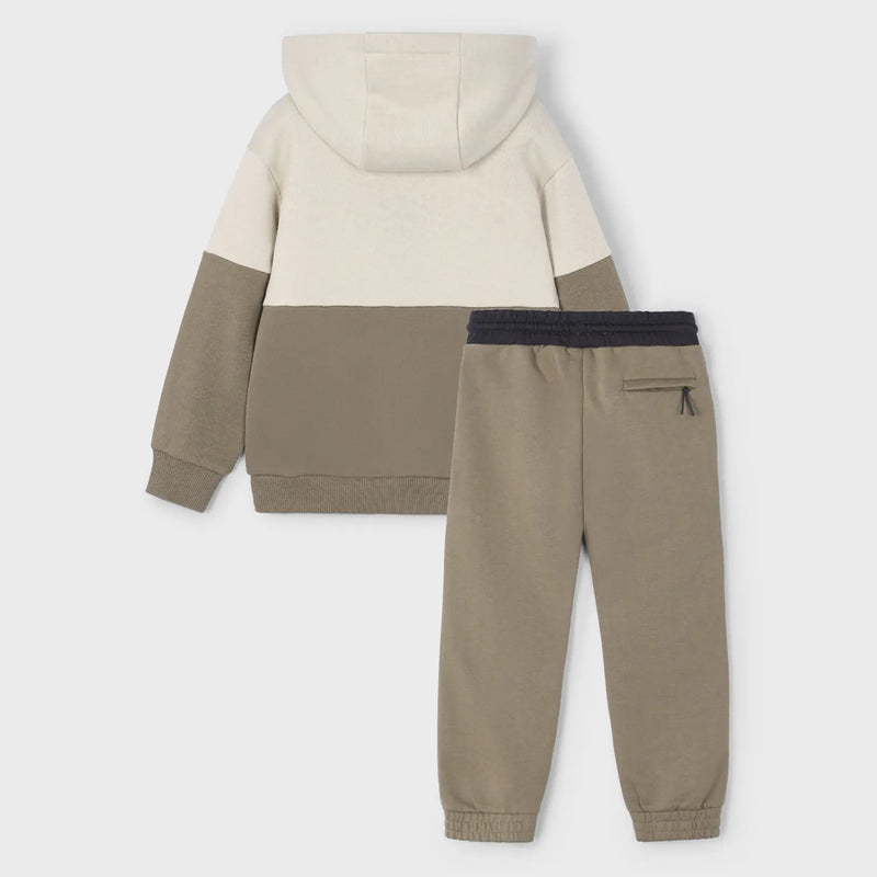 Back of the Mayoral brown colourblock tracksuit.