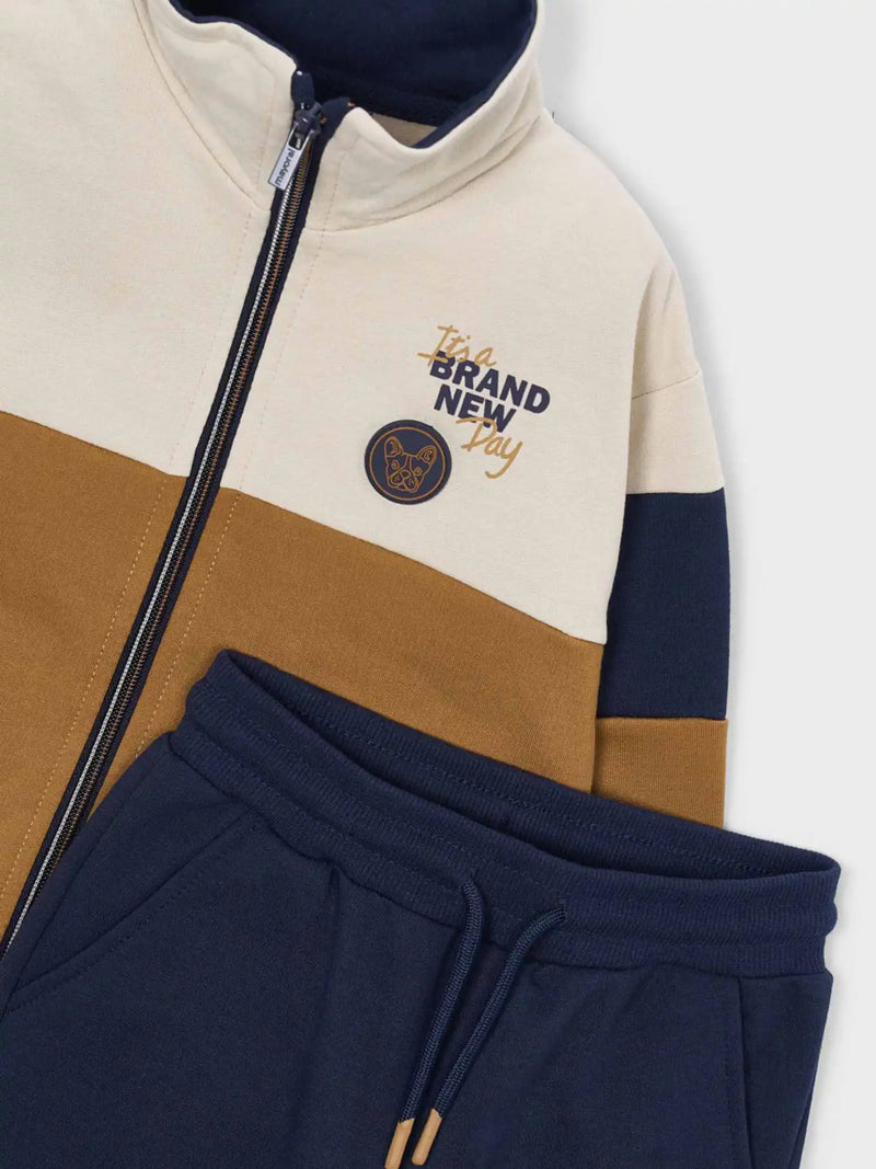 Closer look at the Mayoral colourblock tracksuit.