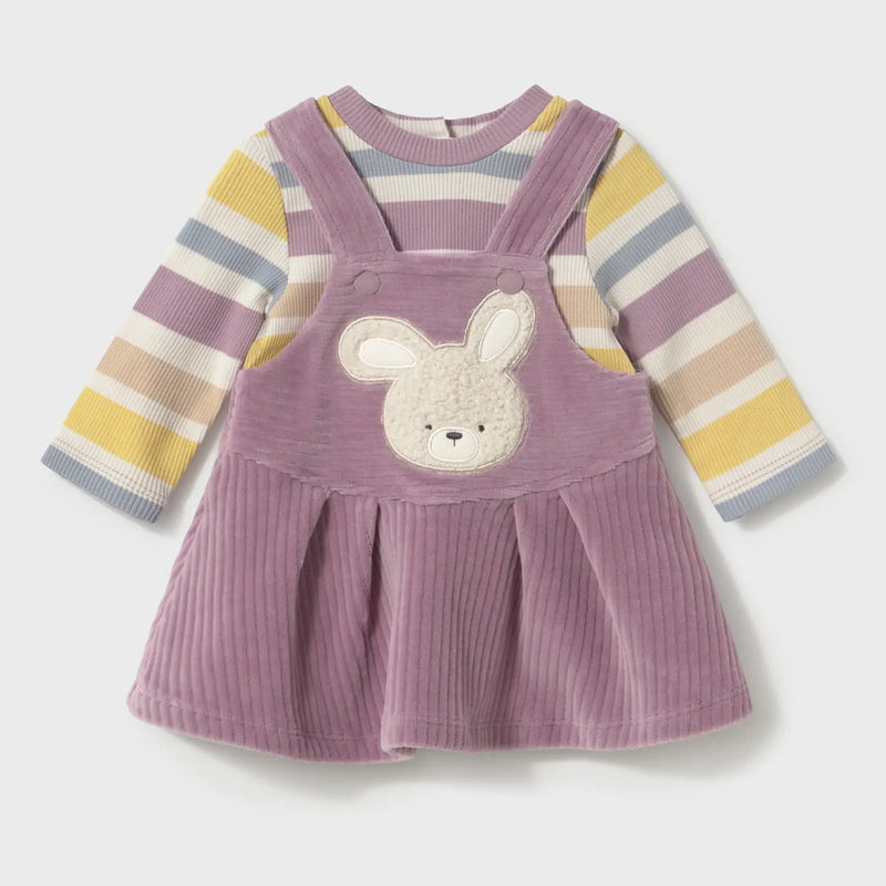 Mayoral girl's mauve corduroy pinafore - 02803.