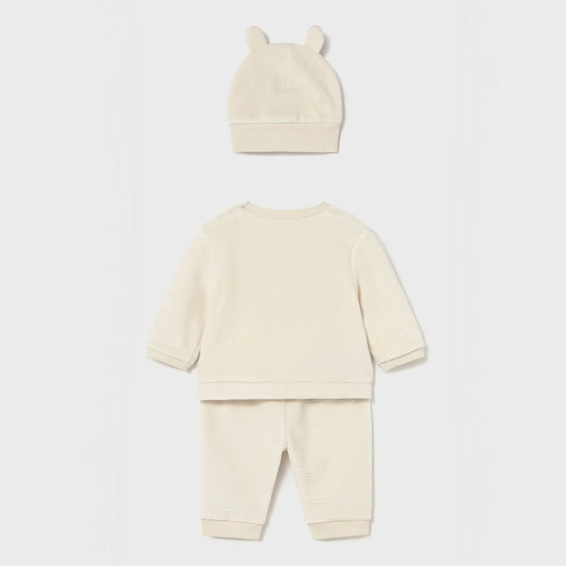 Back of the Mayoral cream corduroy tracksuit.