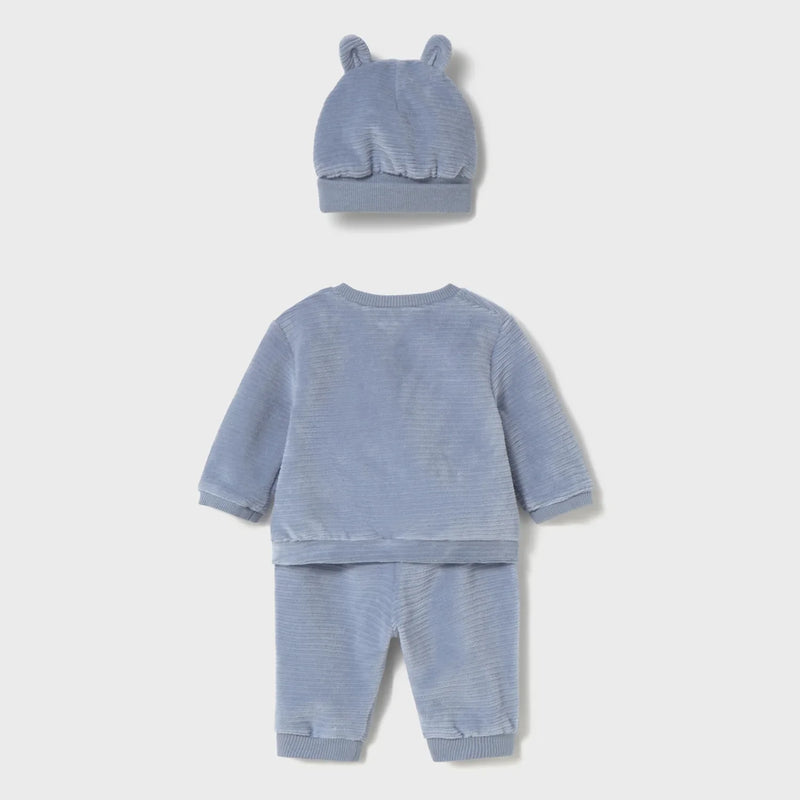 Back of the Mayoral blue corduroy tracksuit.