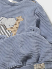 Closer look at the Mayoral corduroy tracksuit.