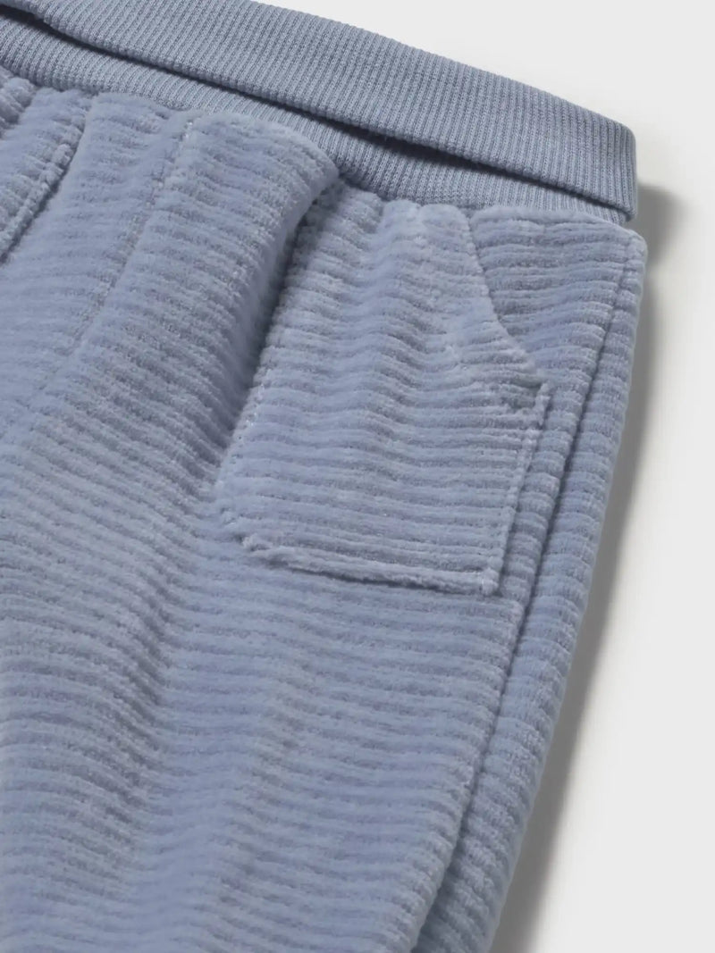 Mayoral corduroy tracksuit with matching blue hat.