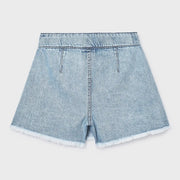 Rear view of the Mayoral denim skort.