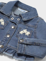 Closer look at the Mayoral denim jacket.