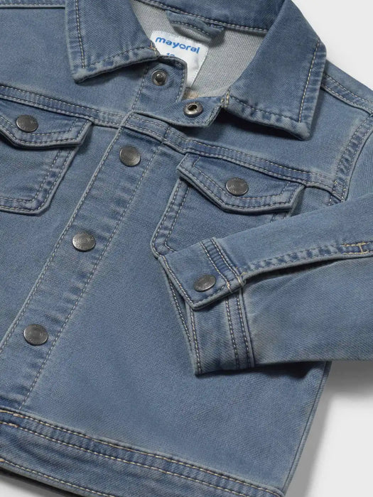 Closer look at the Mayoral denim jacket.