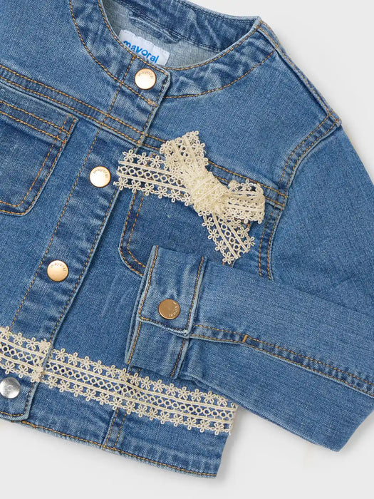 Closer look at the Mayoral denim jacket.