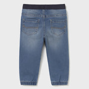 Back of the Mayoral baby boy's denim joggers.