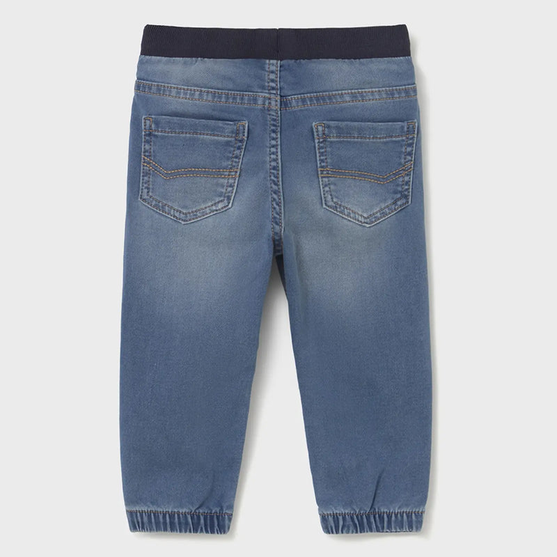 Back of the Mayoral baby boy's denim joggers.