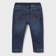 Back of the Mayoral blue denim joggers.