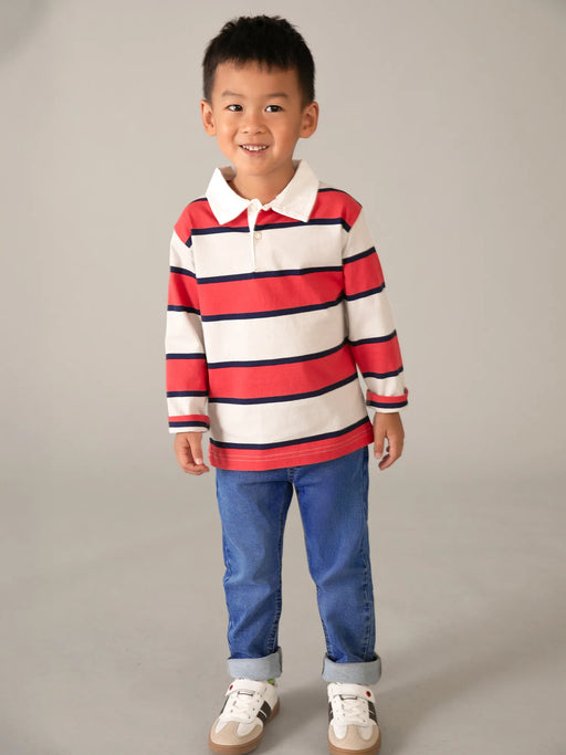 Boy wearing the Mayoral denim joggers.